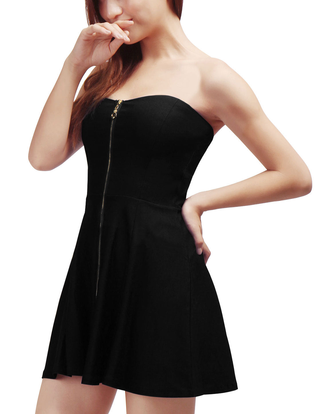 Women's Sexy Strapless Sweetheart Neck Mini Tube Top Party Dress