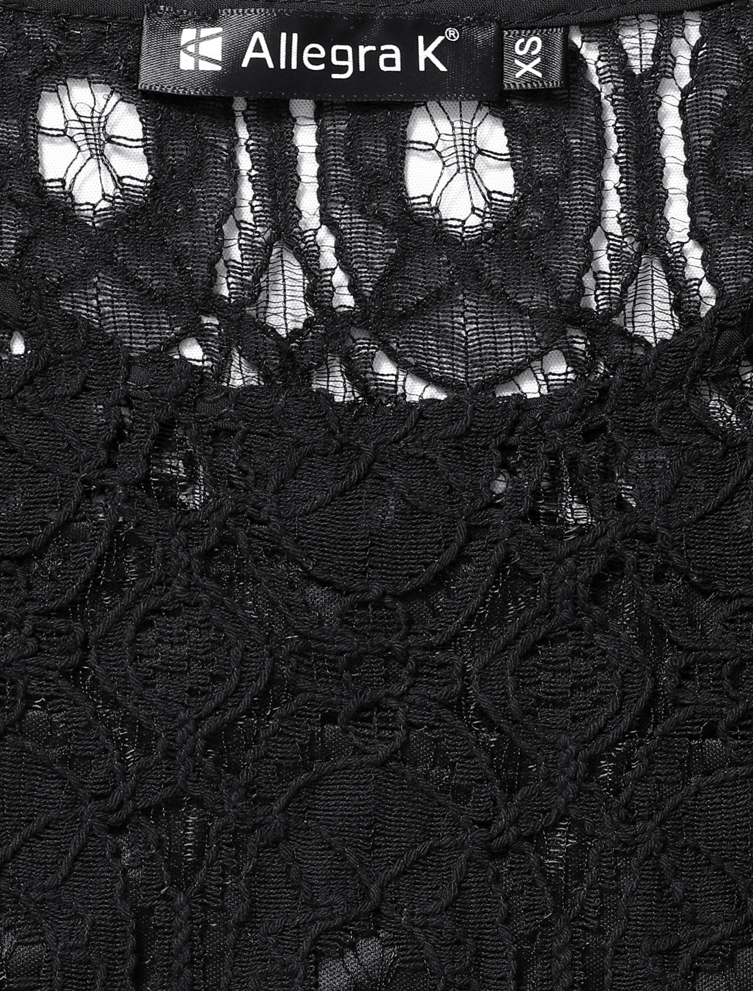 Women Sleeveless Bateau Neck Floral Lace Flare Dress