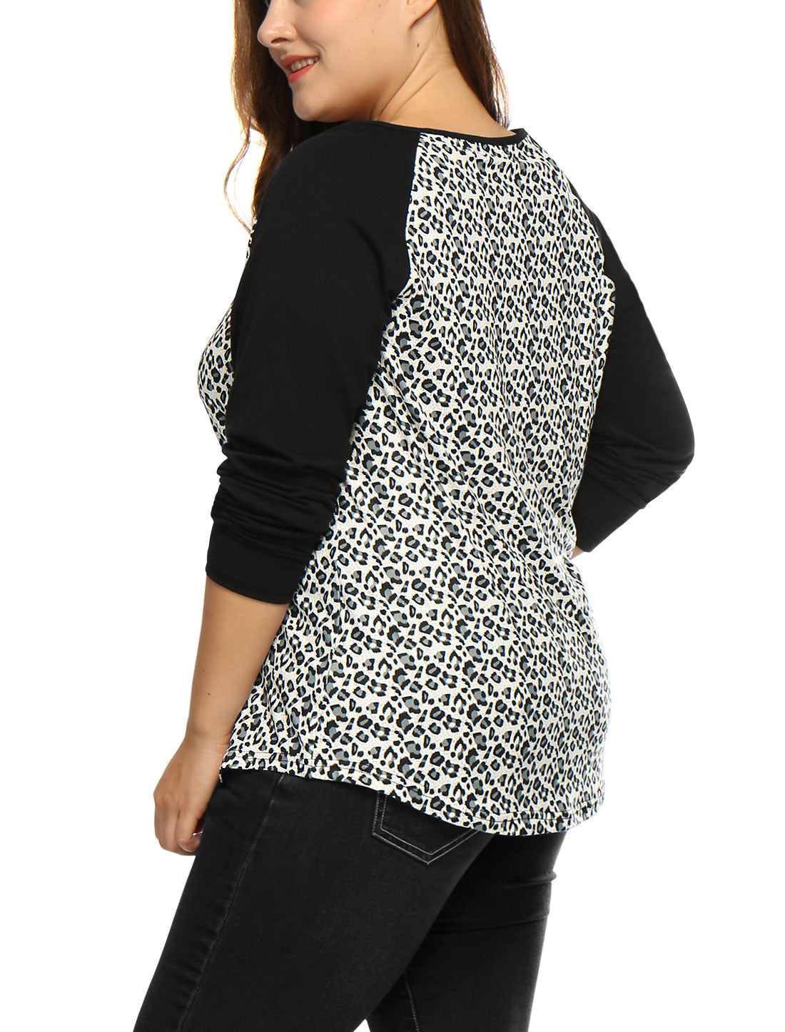 Women's Plus Size Raglan Tee Long Sleeve Tunic T-Shirt Casual Loose Top