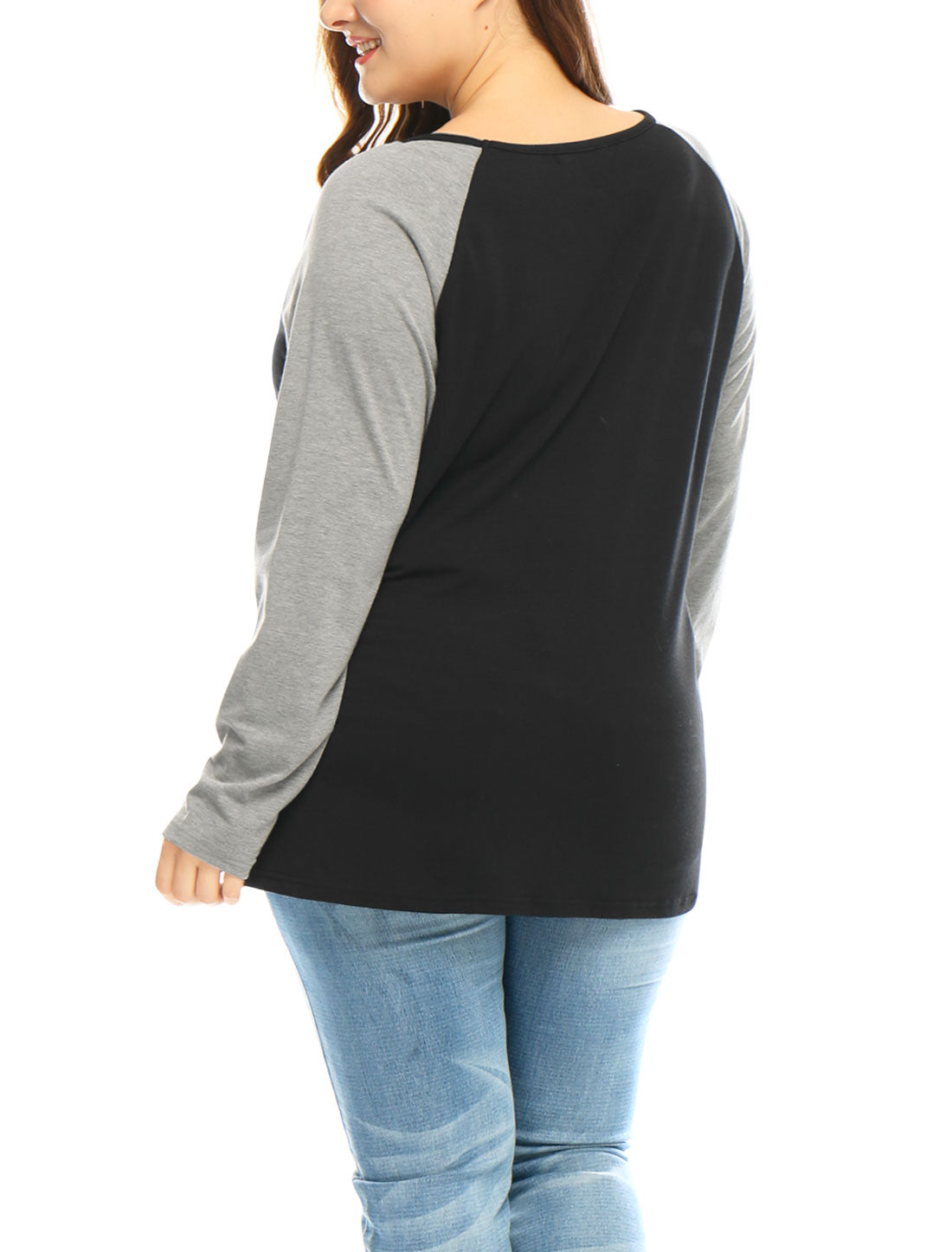 Women's Plus Size Tee T-Shirt Floral Skull Long Sleeve Tops Loose Tunic