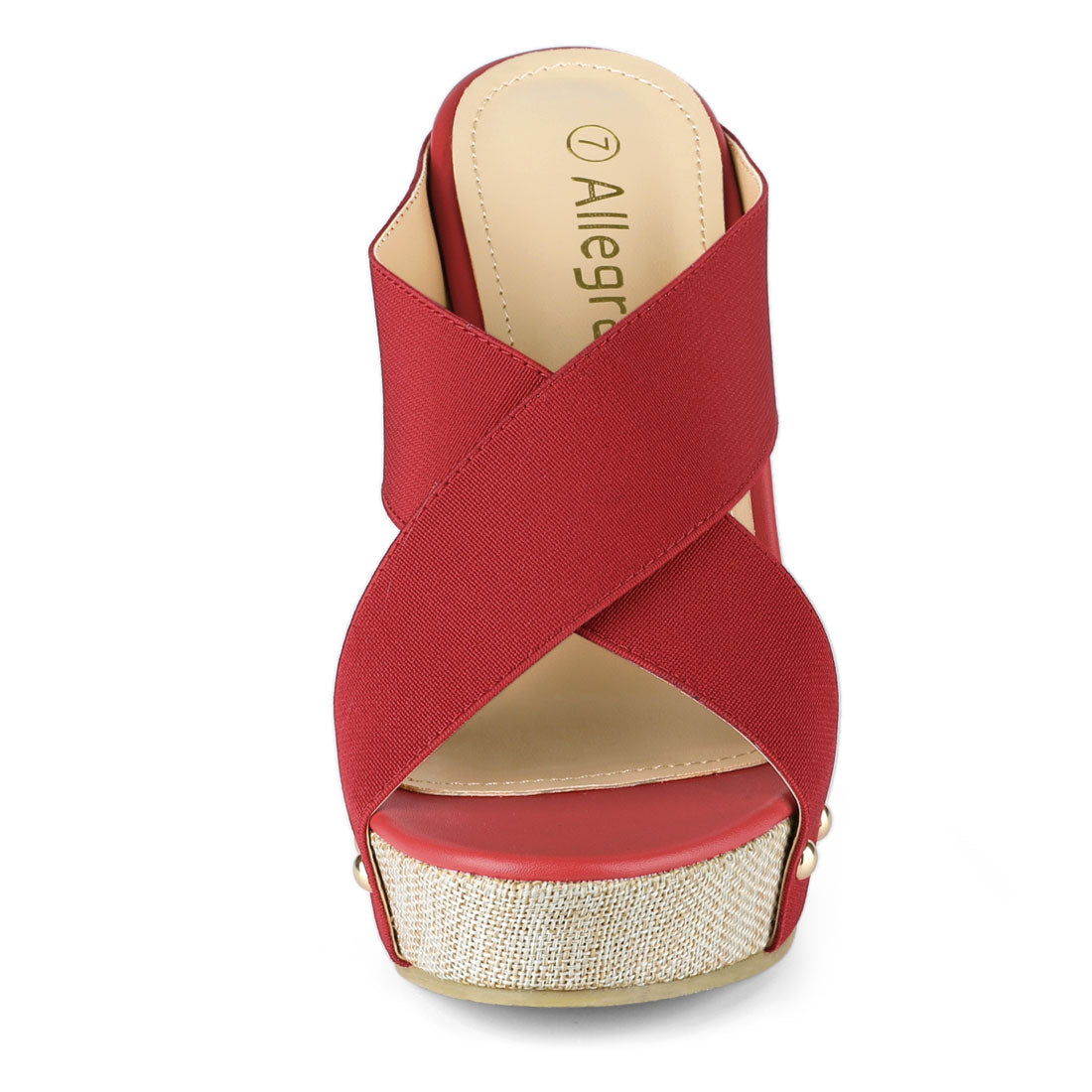 Women Open Toe Linen Platform Slide Wedge Sandals