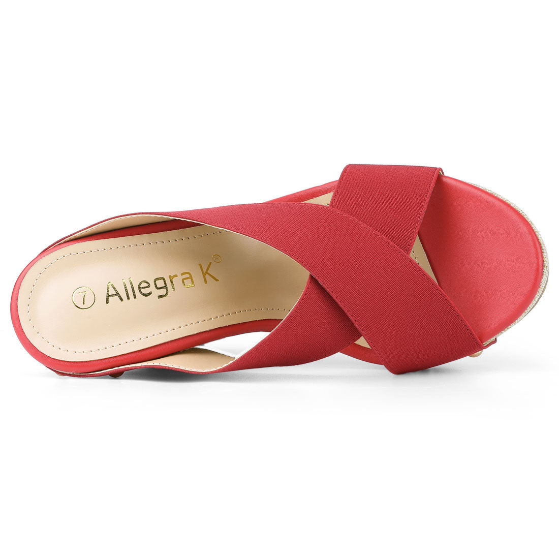 Women Open Toe Linen Platform Slide Wedge Sandals