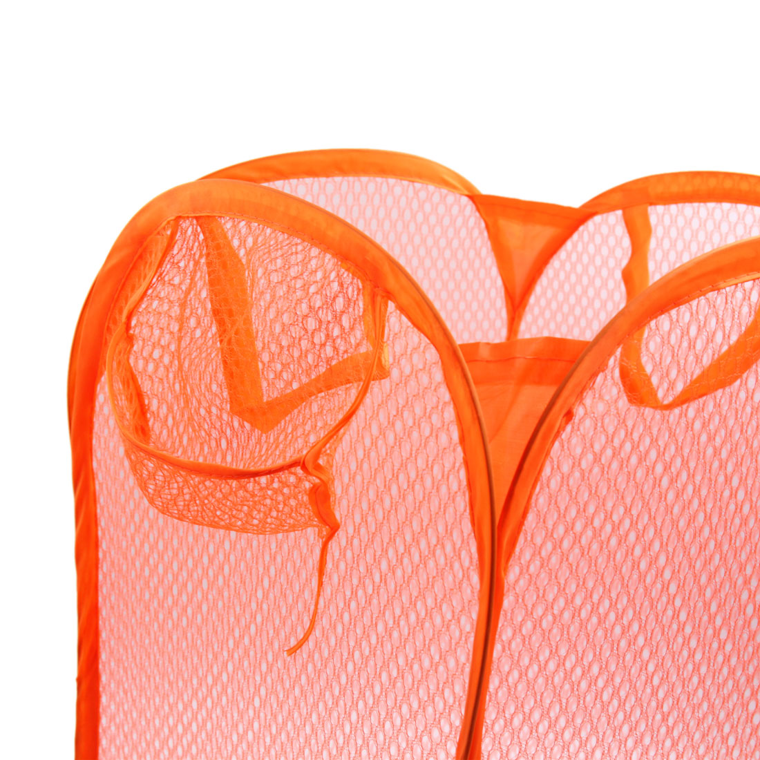 2 Pcs Mesh Laundry Baskets Foldable Clothes Storage Basket Organizer Orange