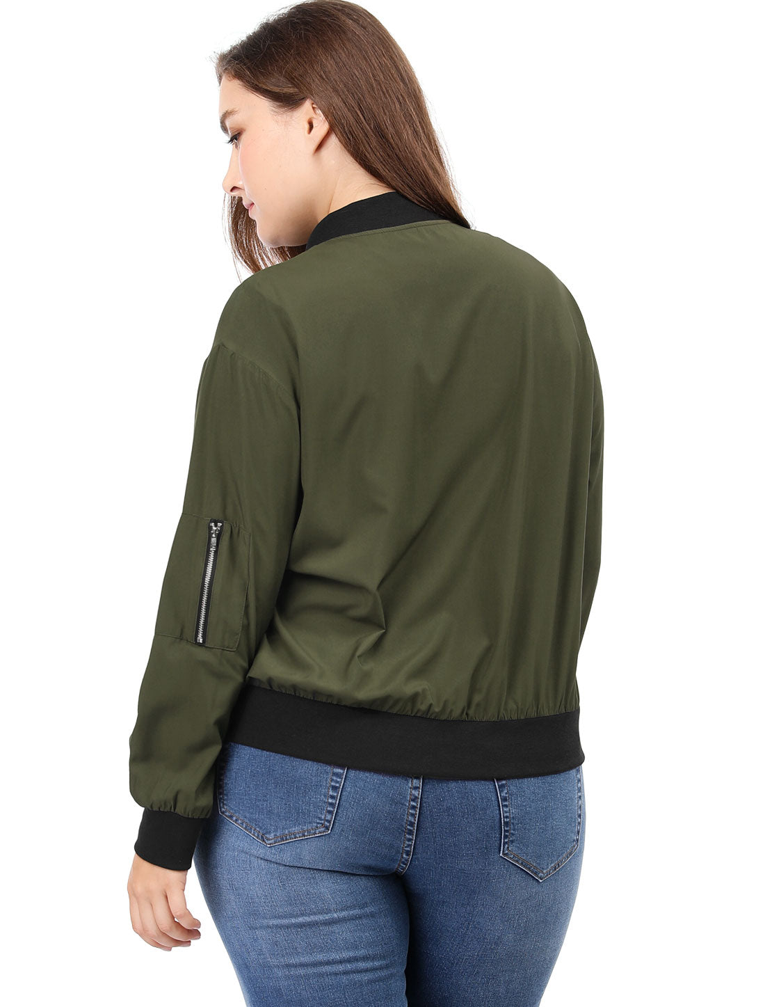 Women's Plus Size Bomber Jackets Lightweight with Pockets Zip Up Quilted Casual Outwear