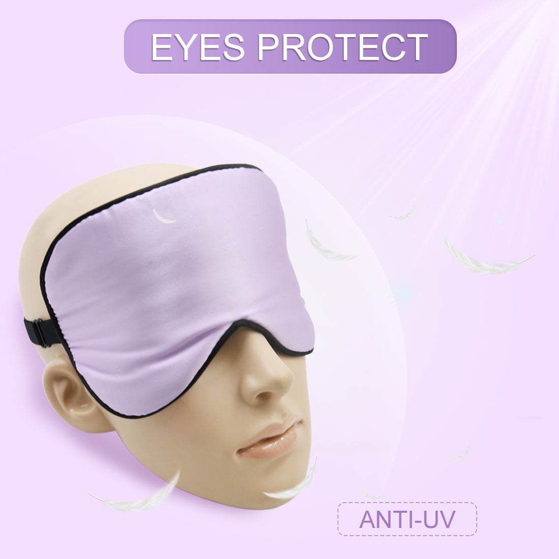 Soft Silk Travel Relax Eyes Pad Sleep Eye Mask Blindfold Purple