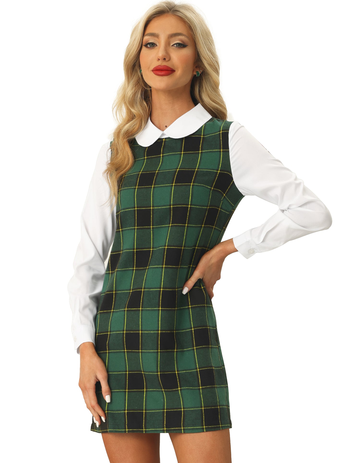 Women's Peter Pan Long Sleeve Mini Dress