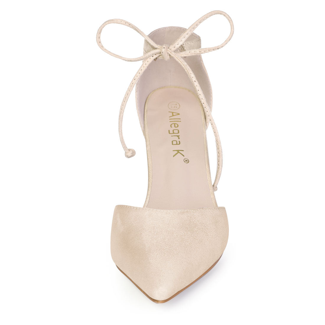 Women Ankle Tie Chunky Heel Pointed Toe Dress Pumps