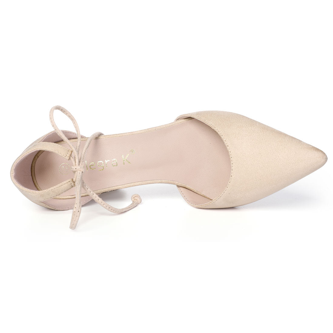 Women Ankle Tie Chunky Heel Pointed Toe Dress Pumps