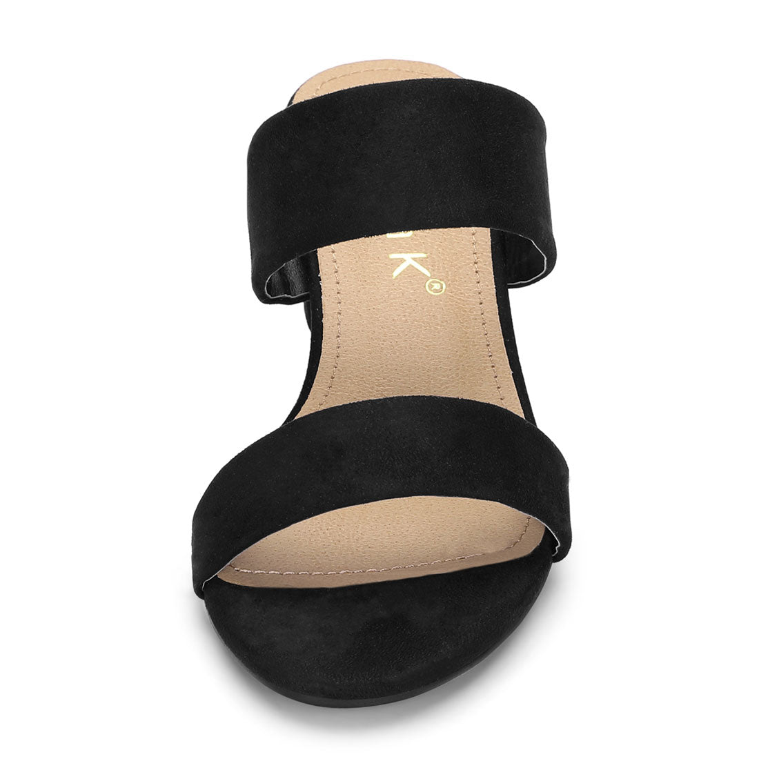 Women's Block Heel Dual Straps Slides Sandals