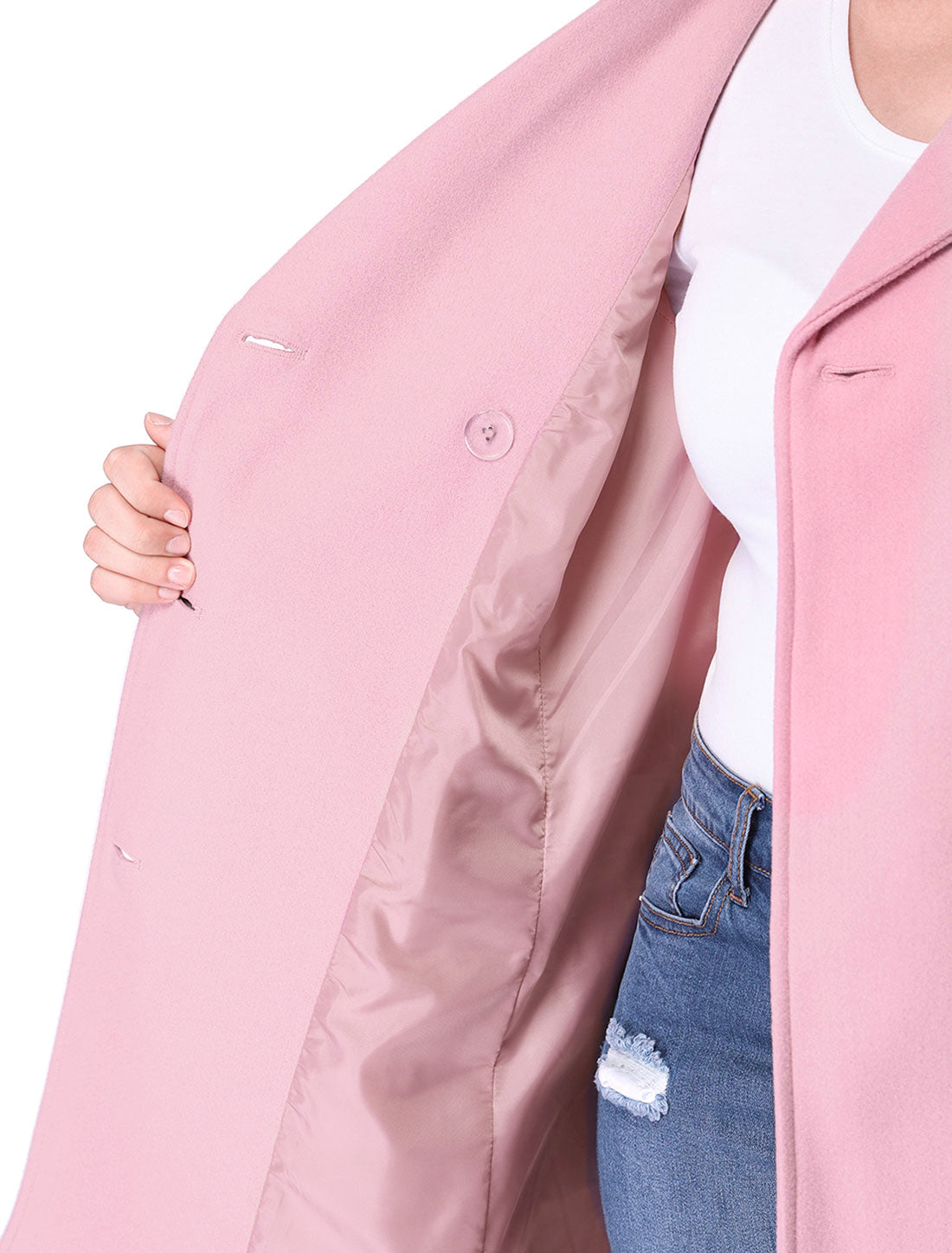 Women's Plus Size Notched Lapel Double Breasted Coat
