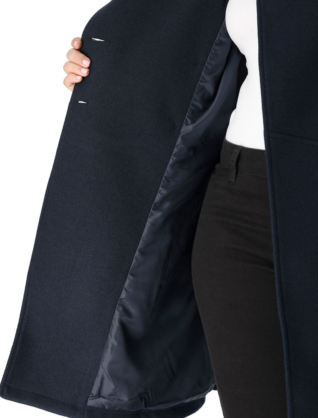 Women's Plus Size Coat A-Line Peter Pan Collar Double Breasted Fall Winter Peacoat