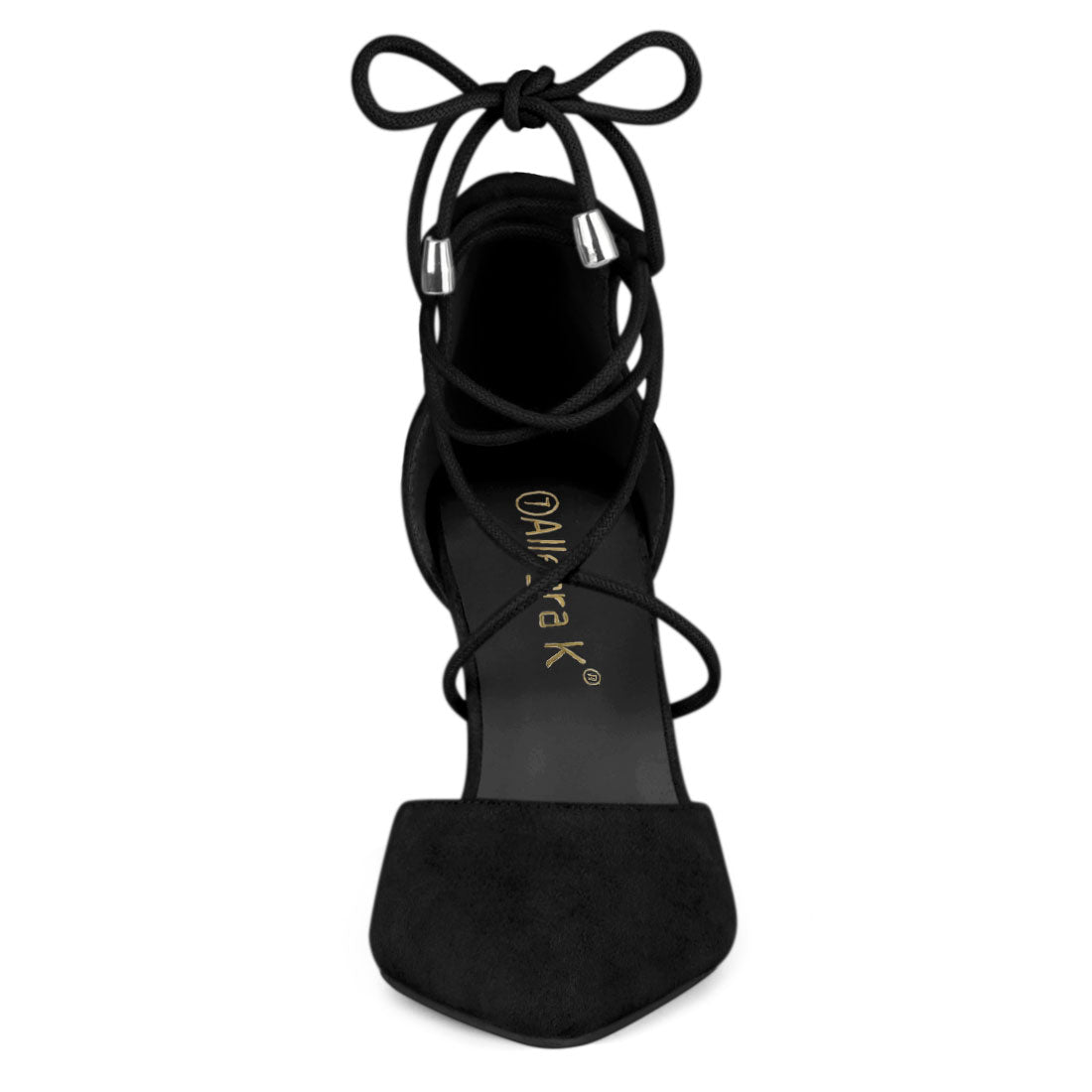 Women's Pointed Toe Chunky Heel Lace Up Pumps