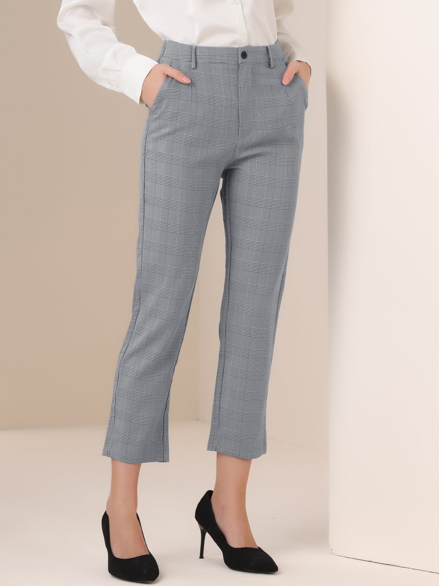 Pantalones de trabajo de cintura alta para mujer (disponibles en tallas grandes)