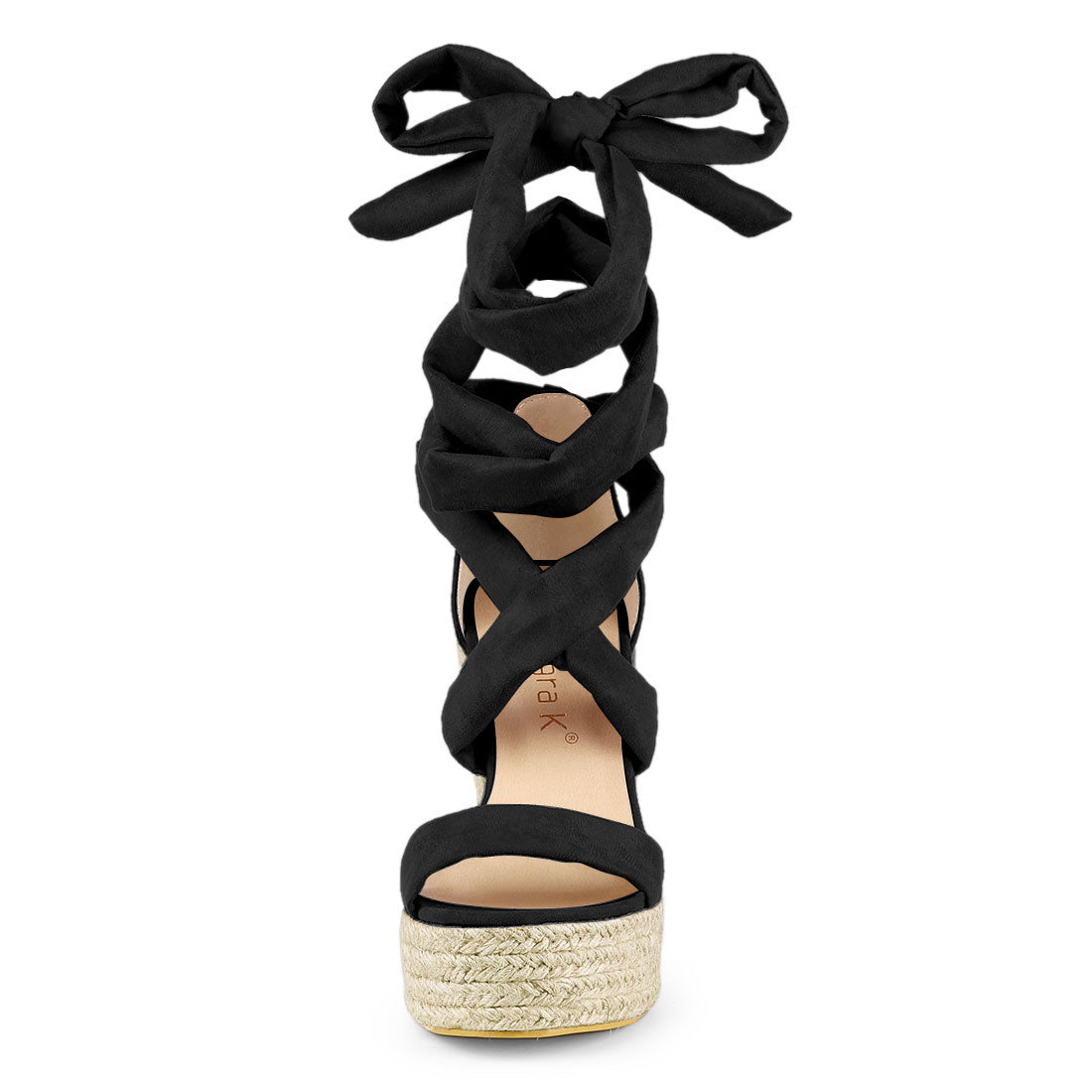 Alpargatas de mujer con plataforma, sandalias con cordones y punta abierta, cuñas y tacones