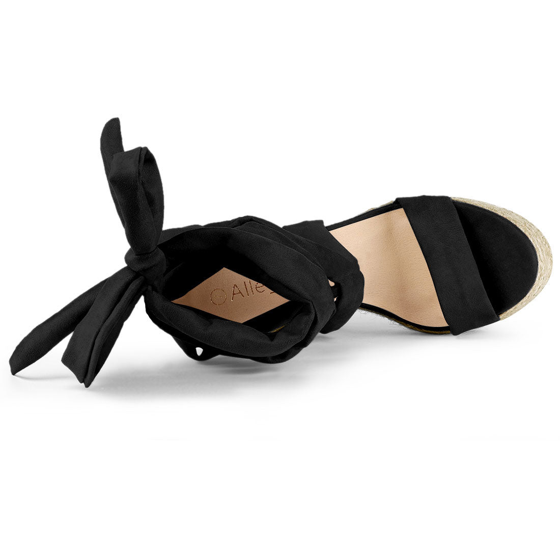 Alpargatas de mujer con plataforma, sandalias con cordones y punta abierta, cuñas y tacones