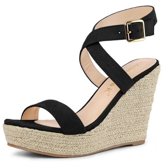 Women's Slingback Crisscross Espadrille Wedges Heel