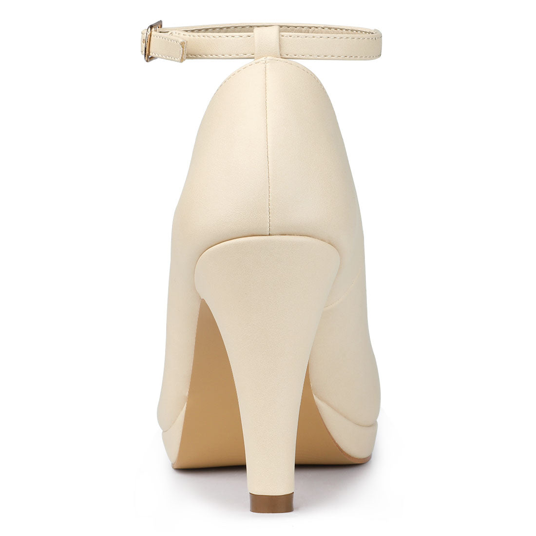 Zapatos de tacón de aguja con tiras en el tobillo y punta redonda para mujer