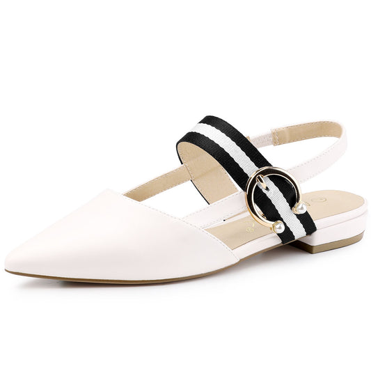 Women's Pointed Toe Slingback Flat Mules