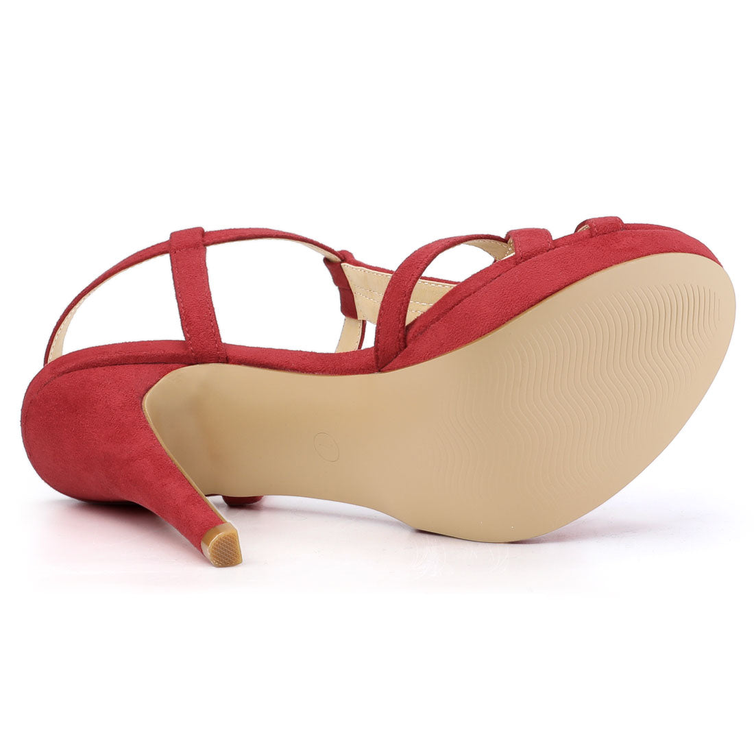 Women's T Strap Slingback Platform Stiletto Heel Sandals