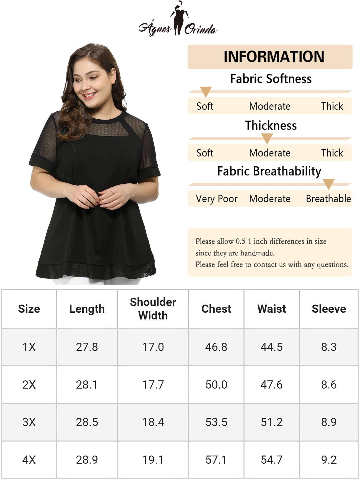 Women's Plus Size Round Neck Peplum Short Sleeve Mesh Sheer Blouse Summer Top