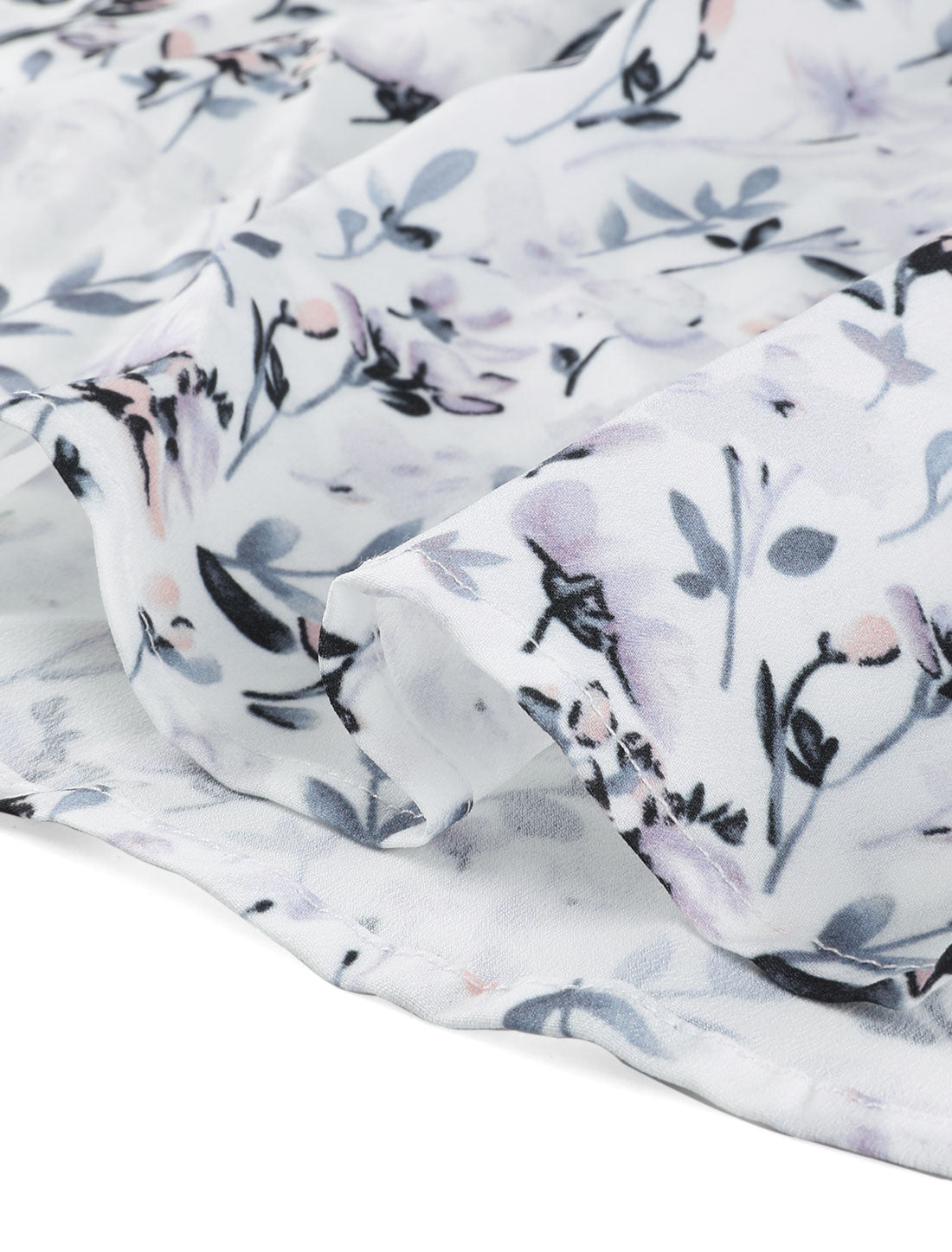 Women's Plus Size Floral Tops Elastic Waist Lightweight Chiffon Blouses Summer Top