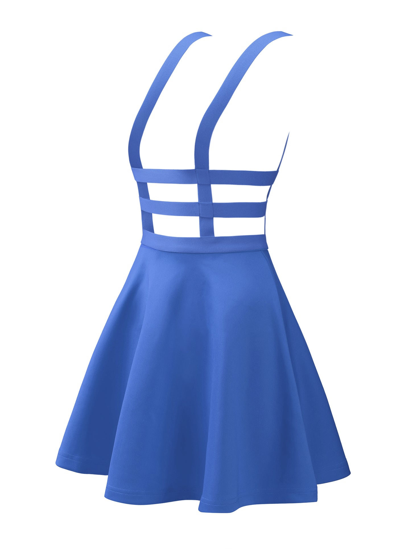 Women's Pleated Overall Summer Elastic Waist Kawaii A-Line Braces Suspender Skirt