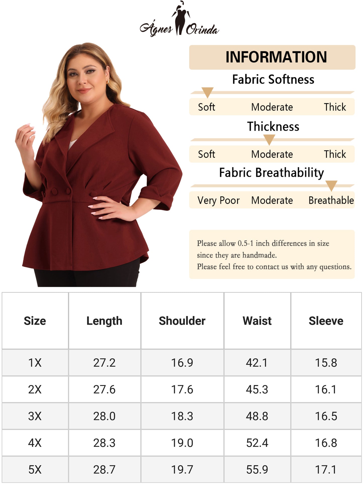 Women's Plus Size Casual Work Office Blazers Notched Lapel Button Peplum Blazer