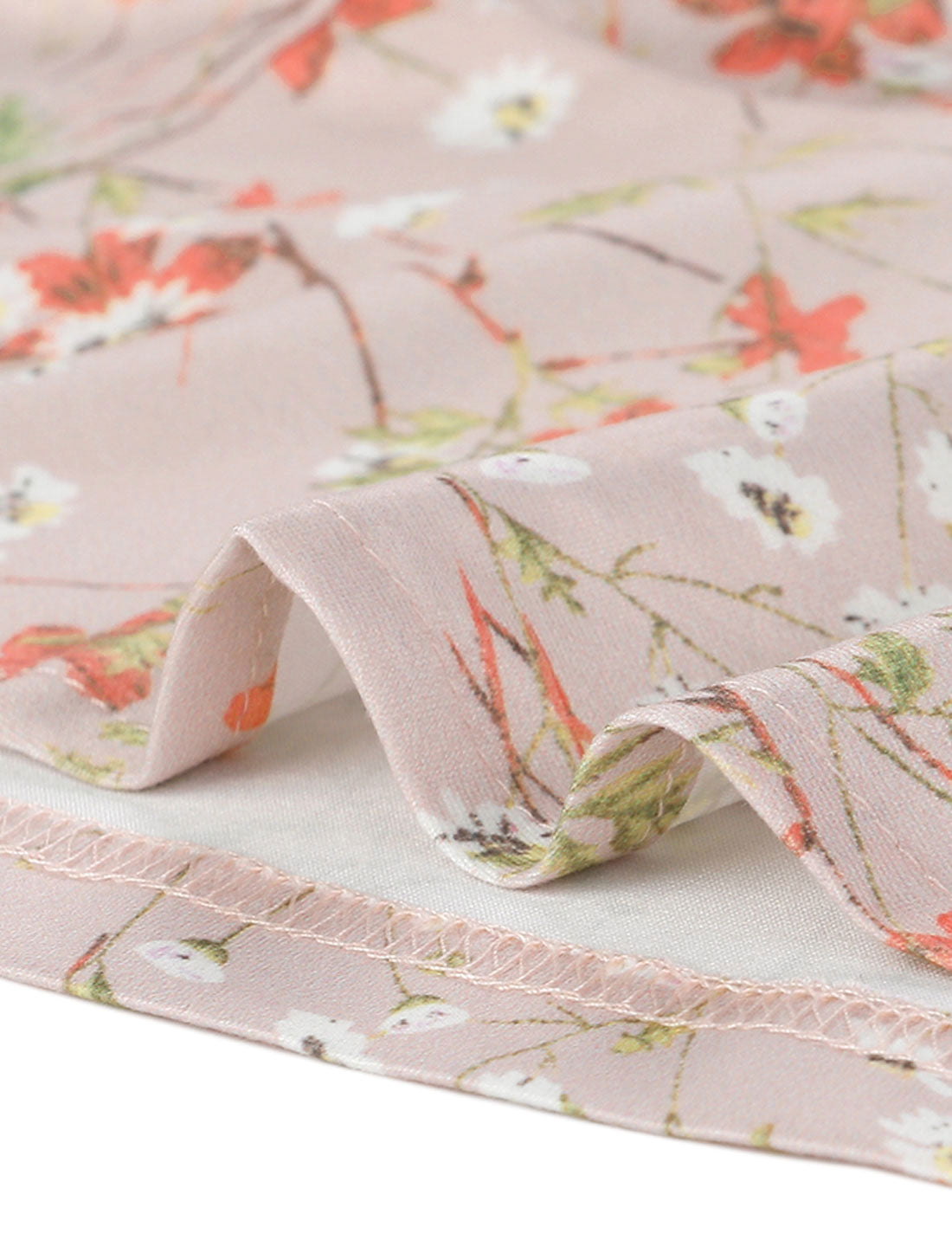 Women's Twist Front Asymmetrical Hem Boat Neck Long Sleeve Floral Blouse Top