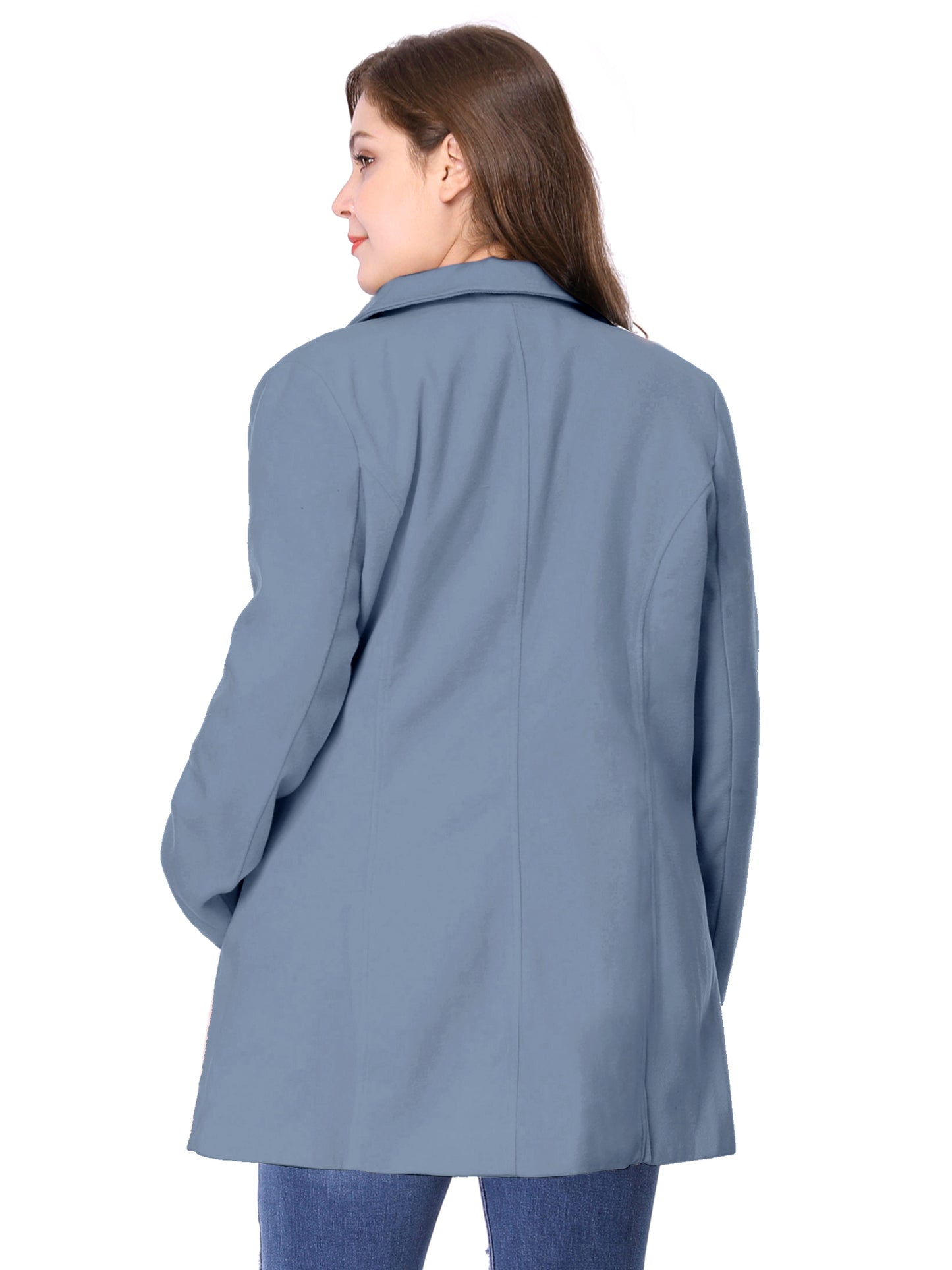 Women's Plus Size Notched Lapel Double Breasted Coat