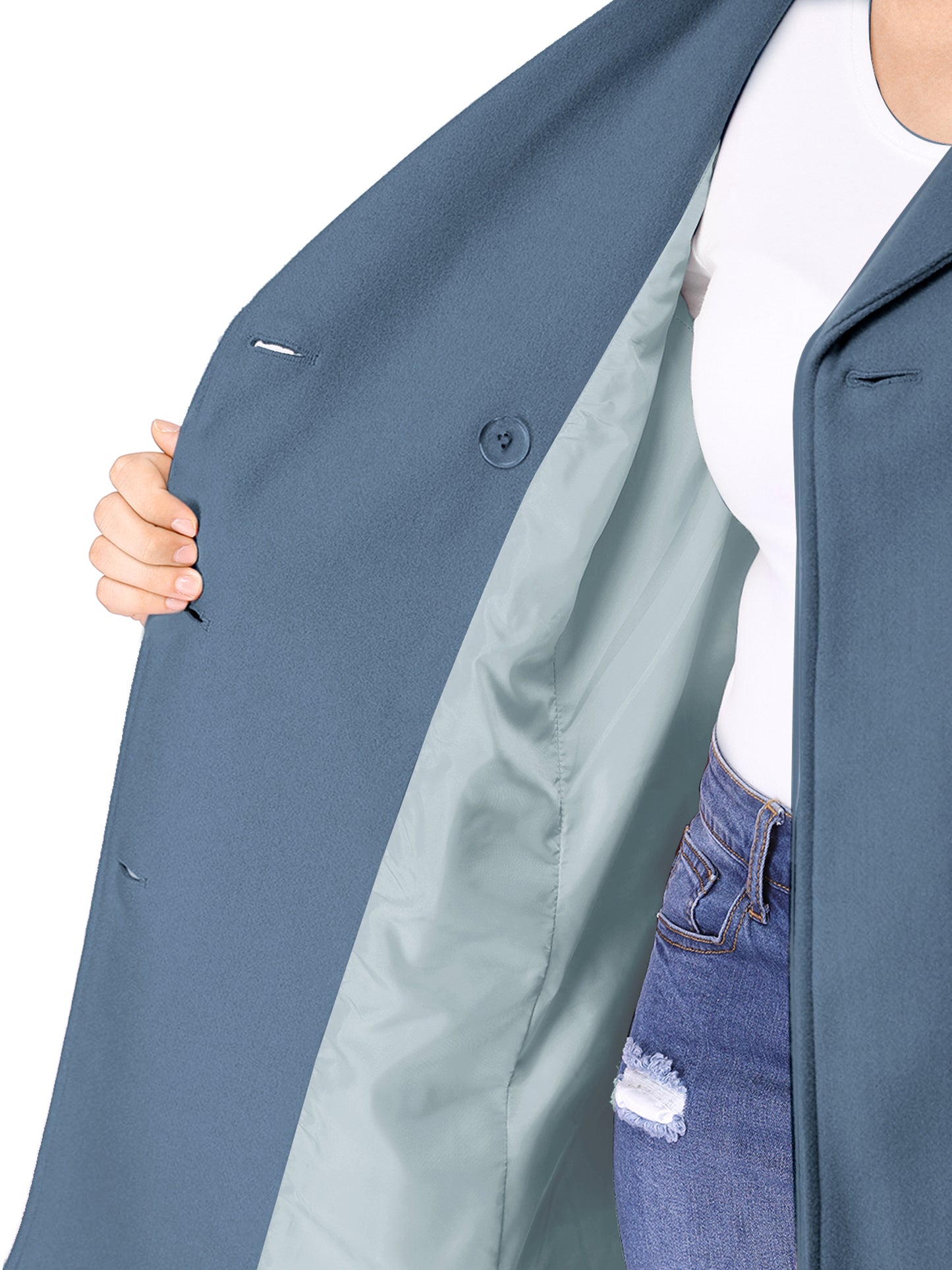 Women's Plus Size Notched Lapel Double Breasted Coat