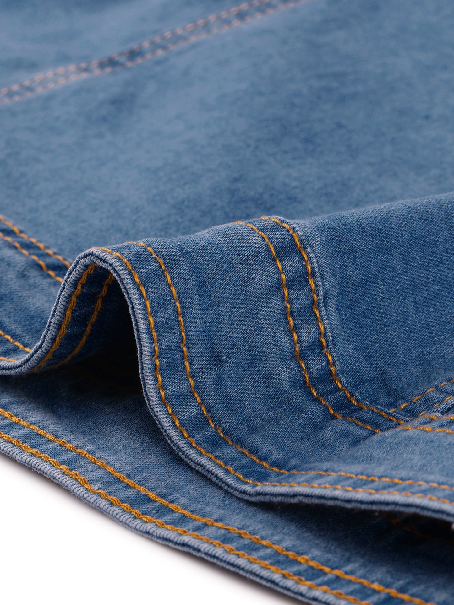 Women Plus Size Collarless Long Sleeve Button Down Jean Denim Jacket