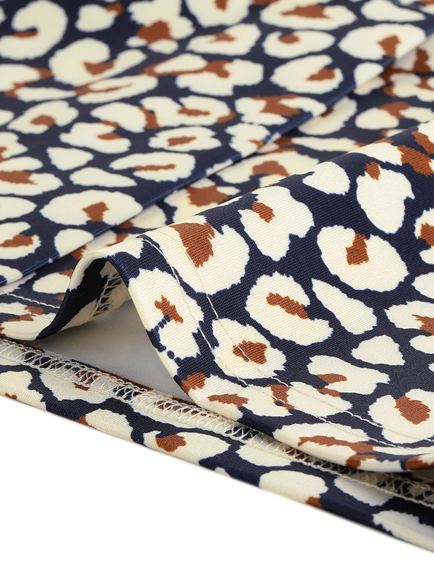 Women's Knee Length Work High Waisted Leopard Pencil Skirt