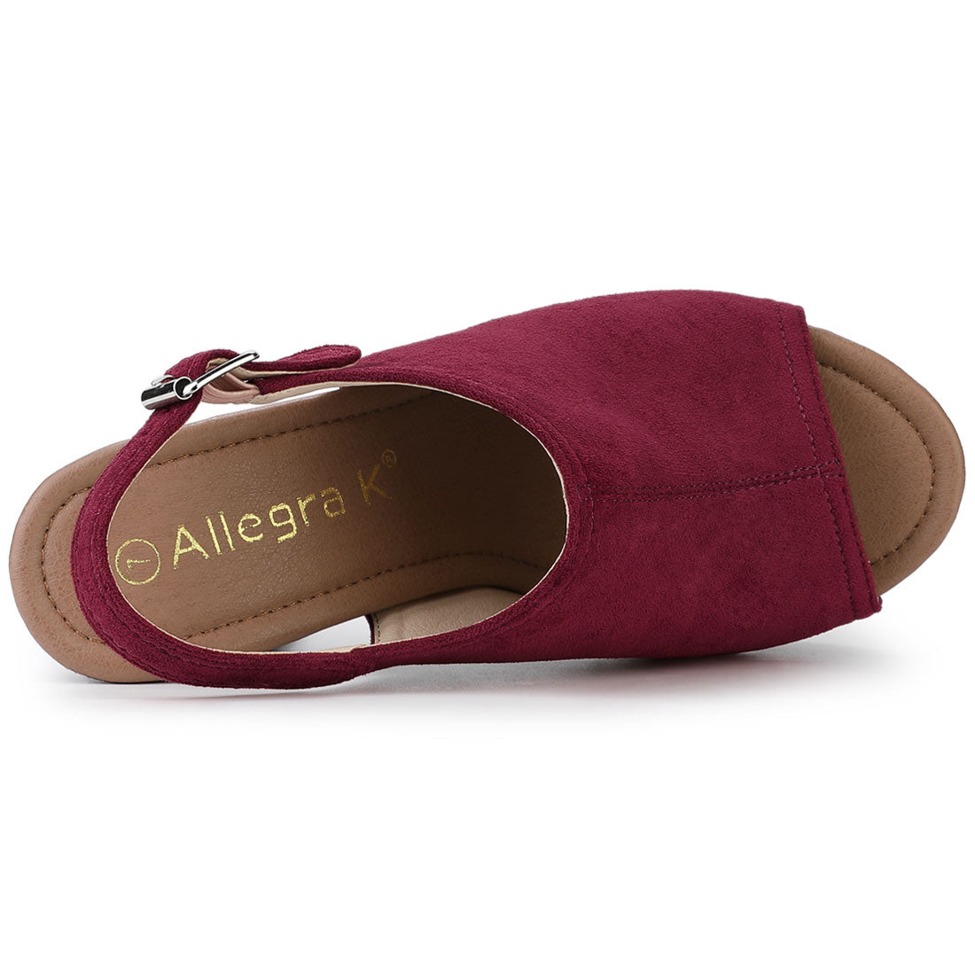 Sandalias de tacón grueso con plataforma y tira trasera para mujer
