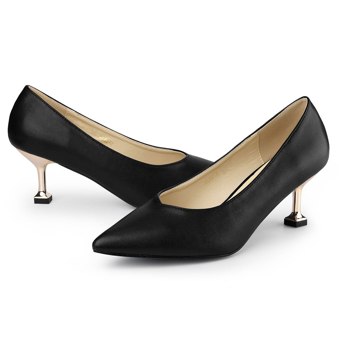 Women's Pointed Toe Low Kitten Heel Pumps
