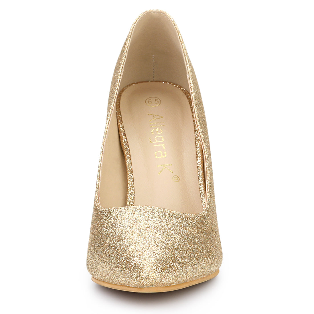Zapatos de tacón alto de aguja con purpurina para mujer