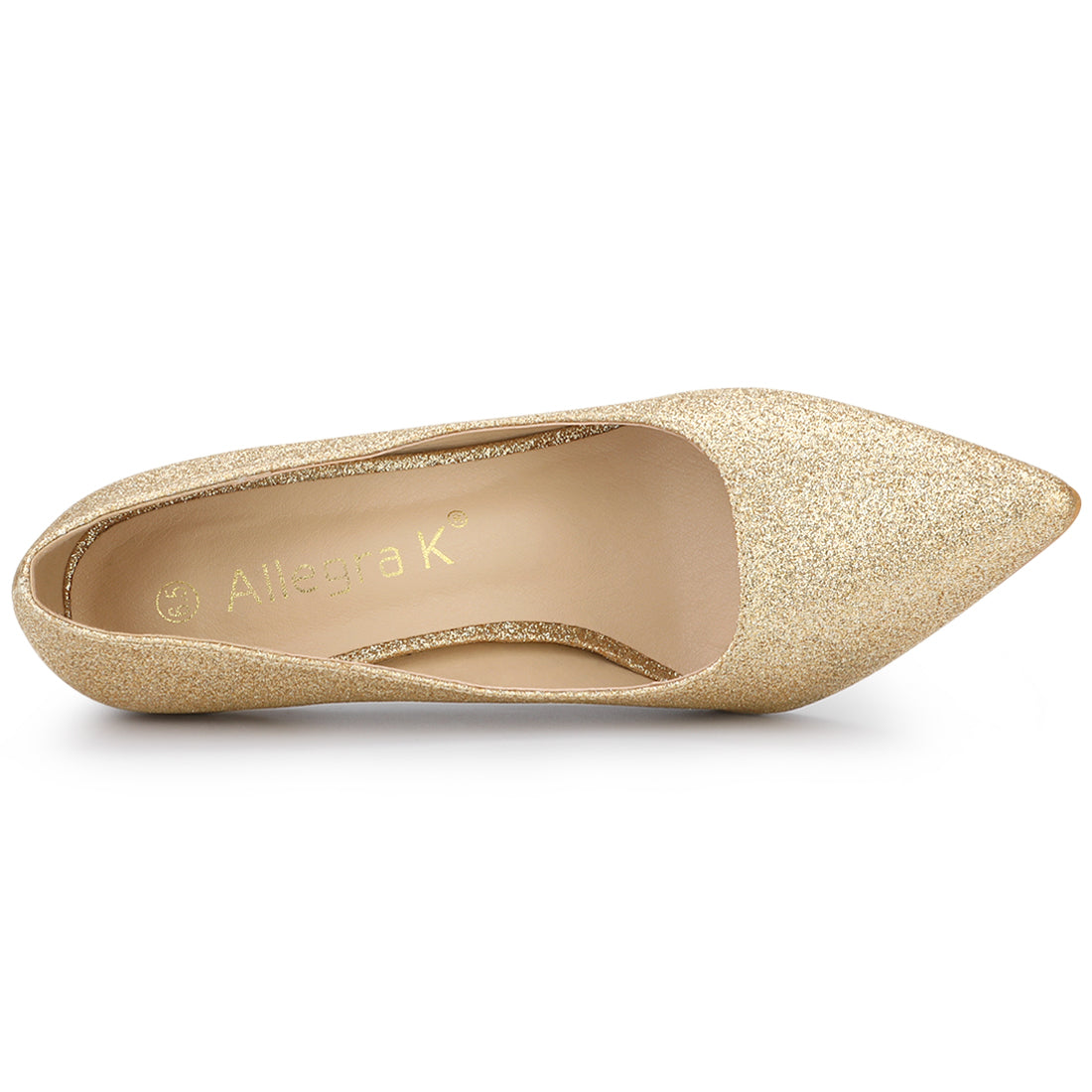 Zapatos de tacón alto de aguja con purpurina para mujer