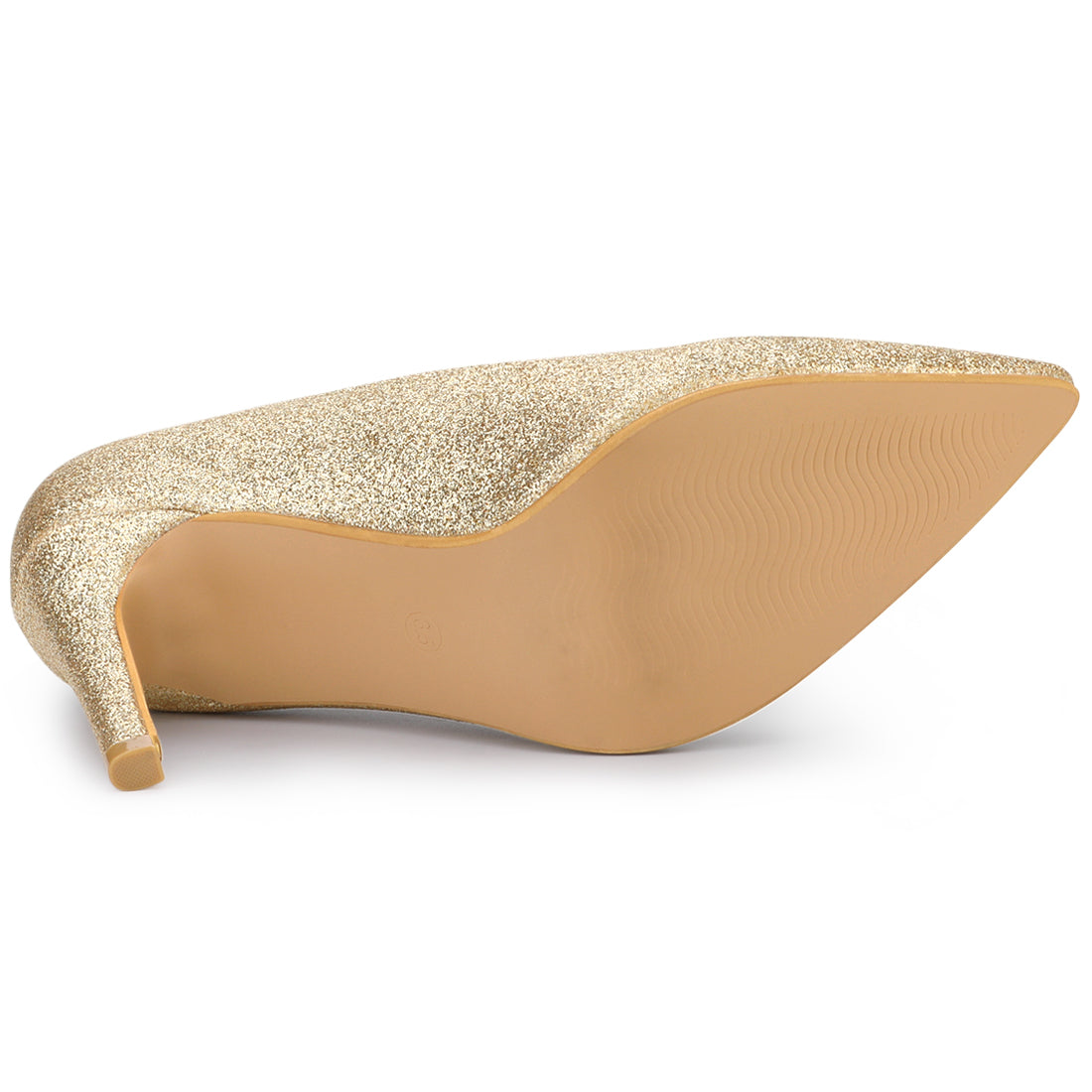 Zapatos de tacón alto de aguja con purpurina para mujer