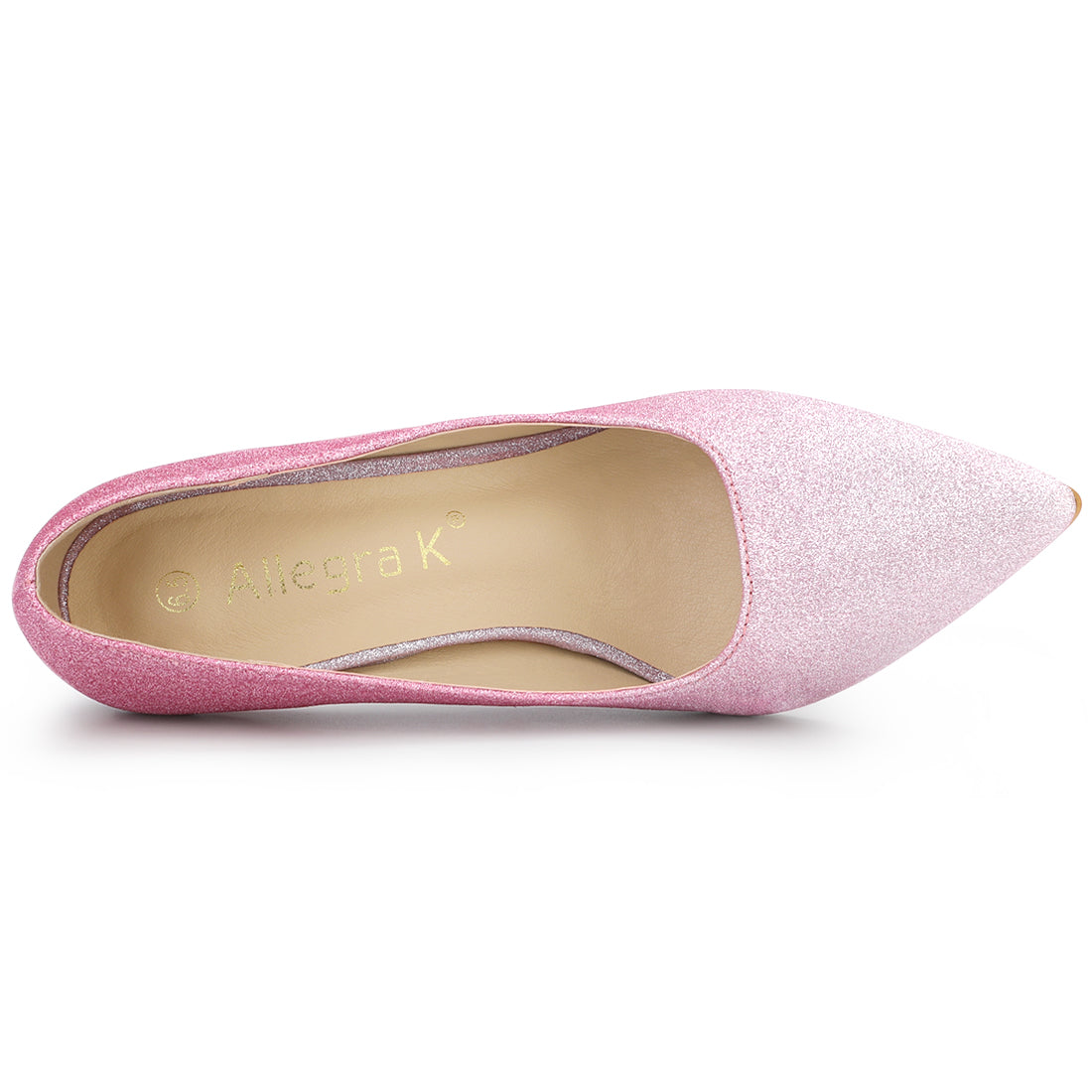 Zapatos de tacón alto de aguja con purpurina para mujer