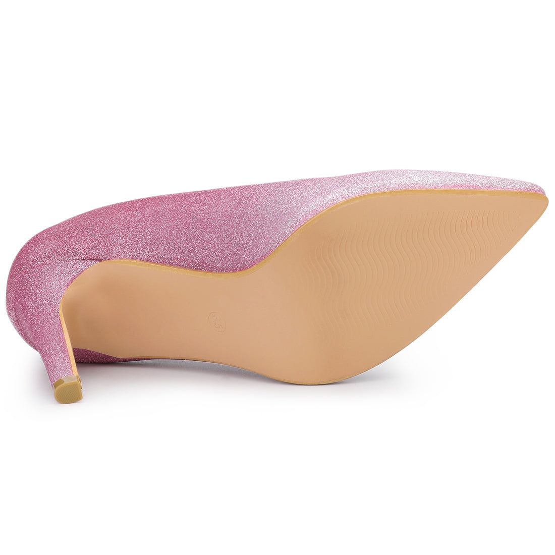 Zapatos de tacón alto de aguja con purpurina para mujer