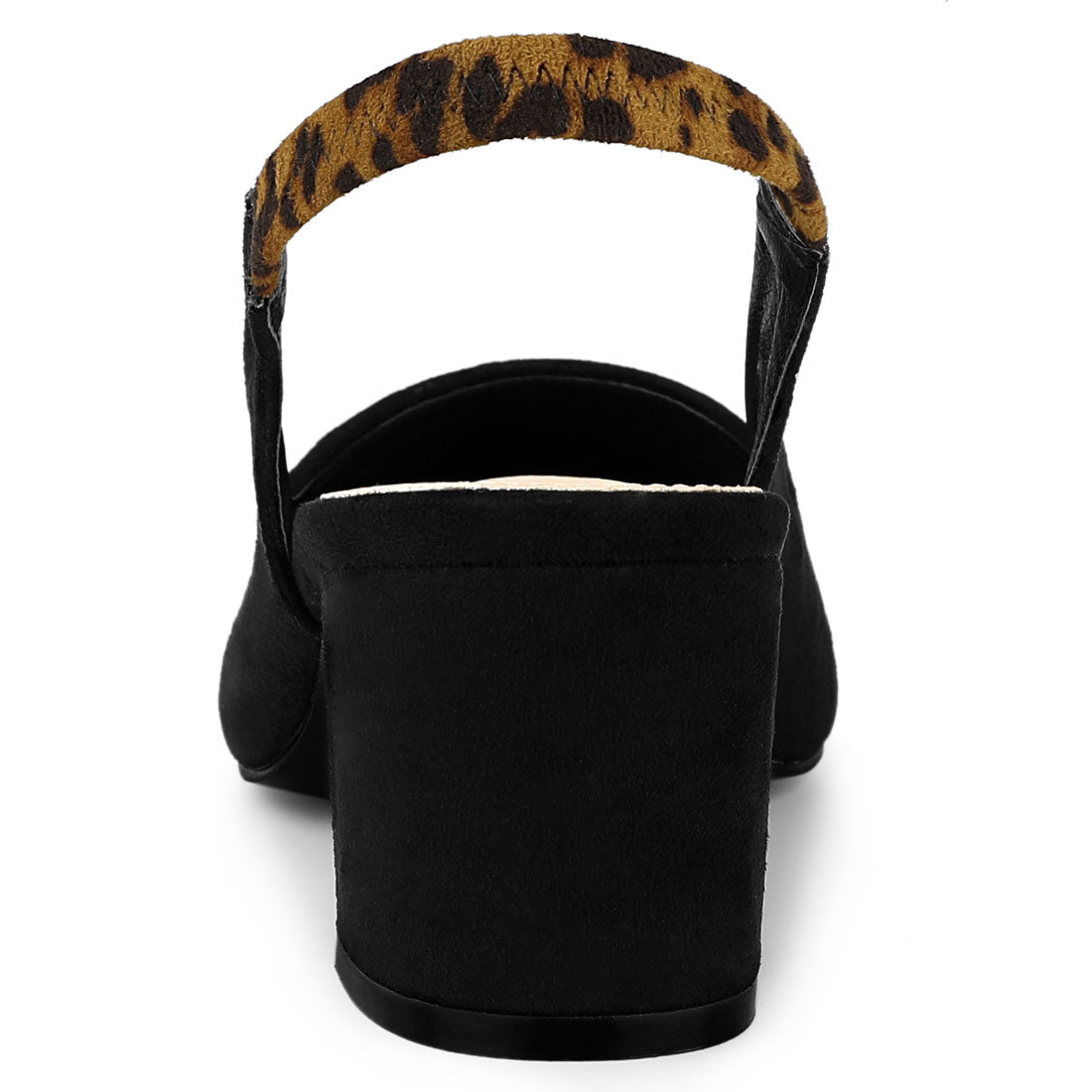Zapatos de tacón de bloque con punta puntiaguda para mujer
