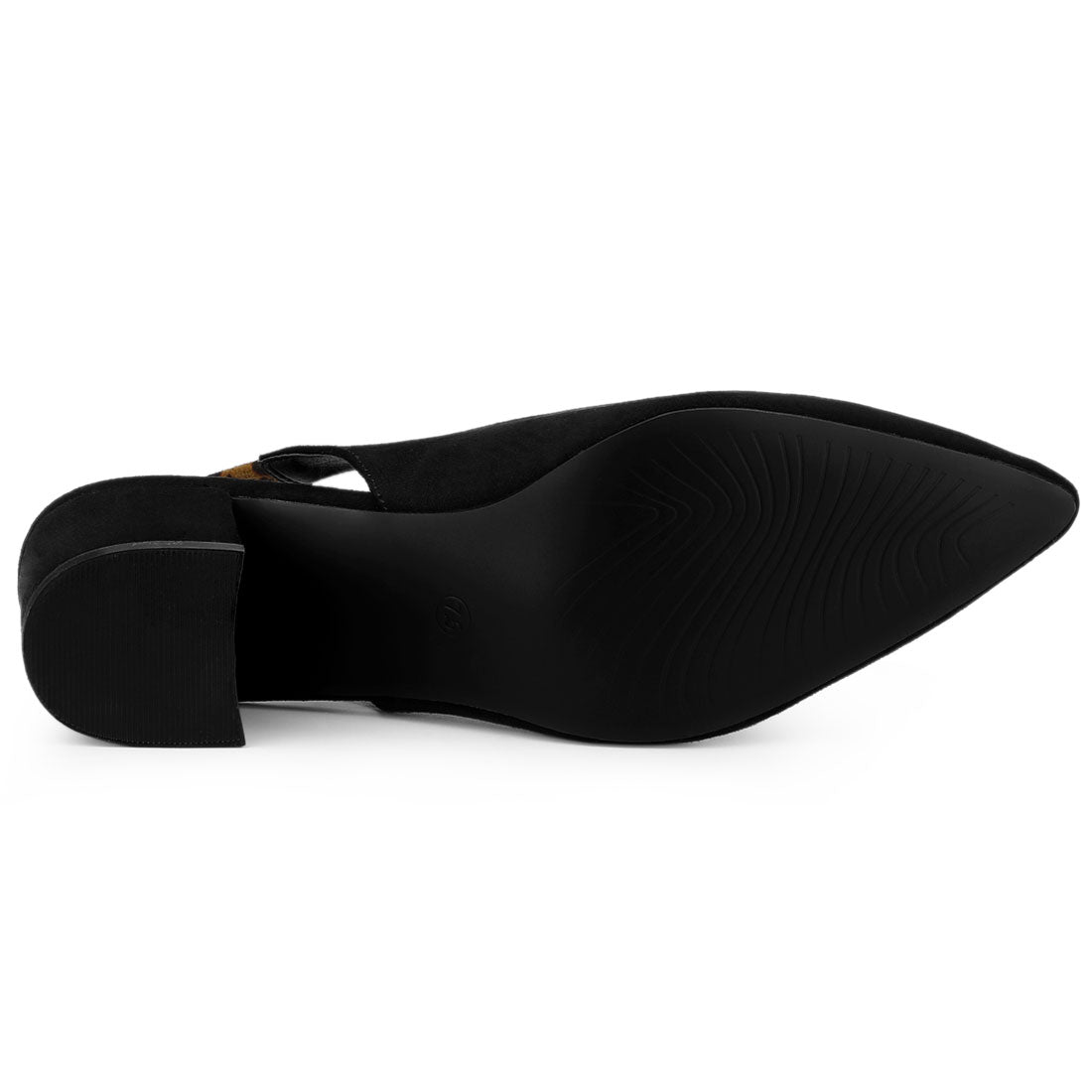Zapatos de tacón de bloque con punta puntiaguda para mujer