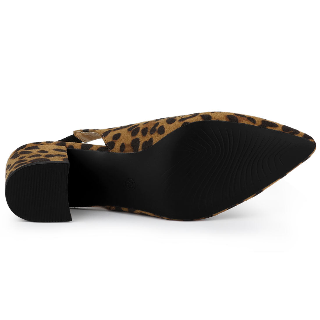 Zapatos de tacón de bloque con punta puntiaguda para mujer