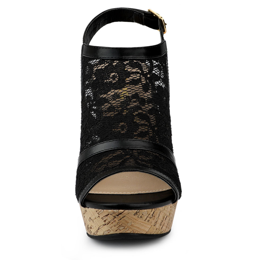 Sandalias de cuña con plataforma y punta abierta para mujer