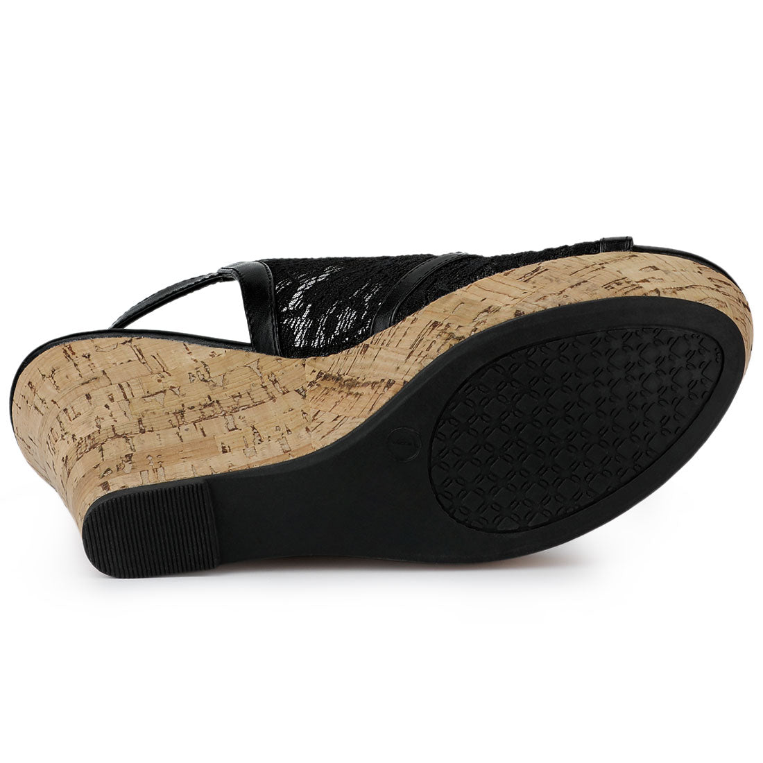 Sandalias de cuña con plataforma y punta abierta para mujer