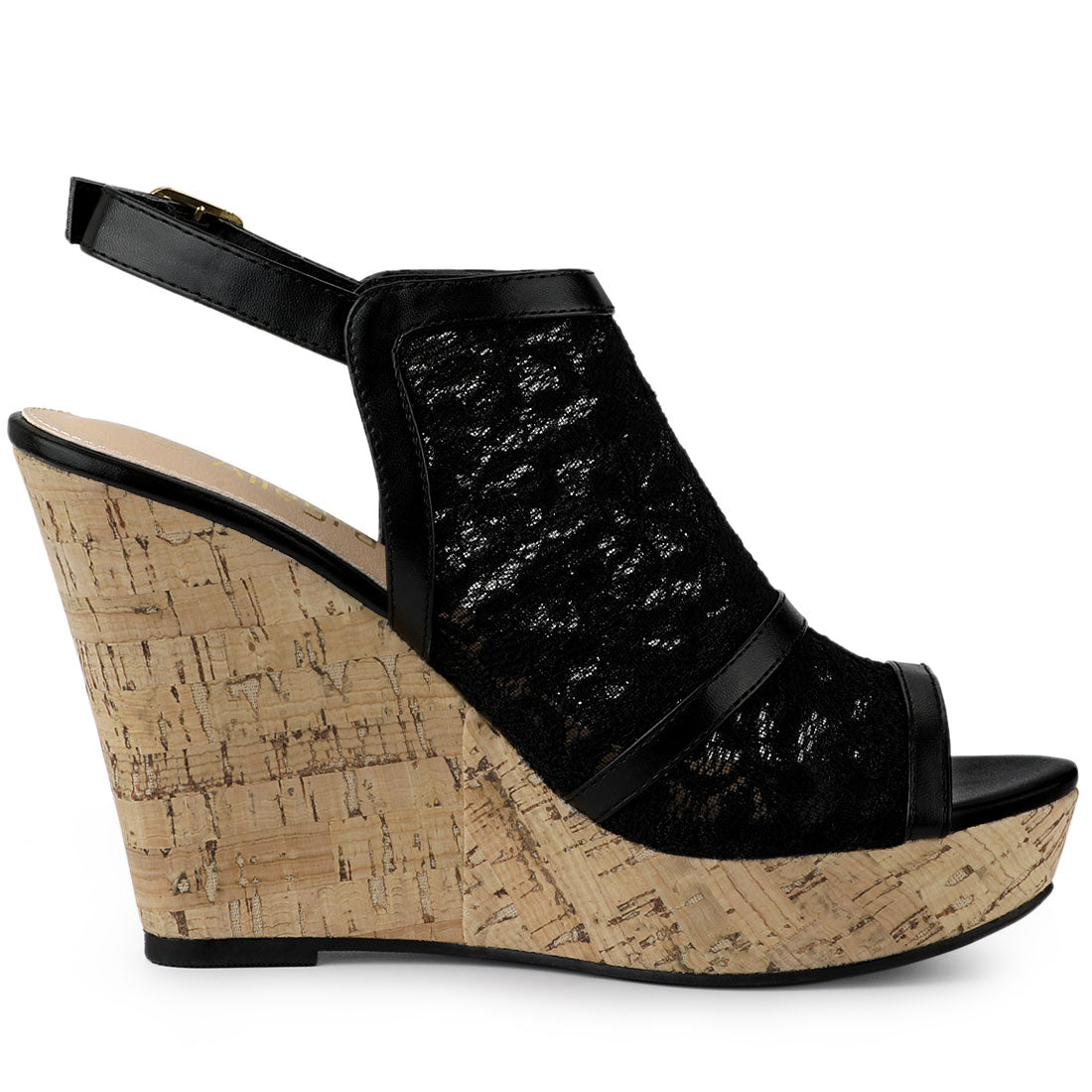 Sandalias de cuña con plataforma y punta abierta para mujer