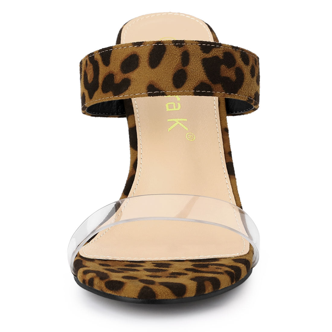 Sandalias de tacón de aguja con tiras transparentes para mujer