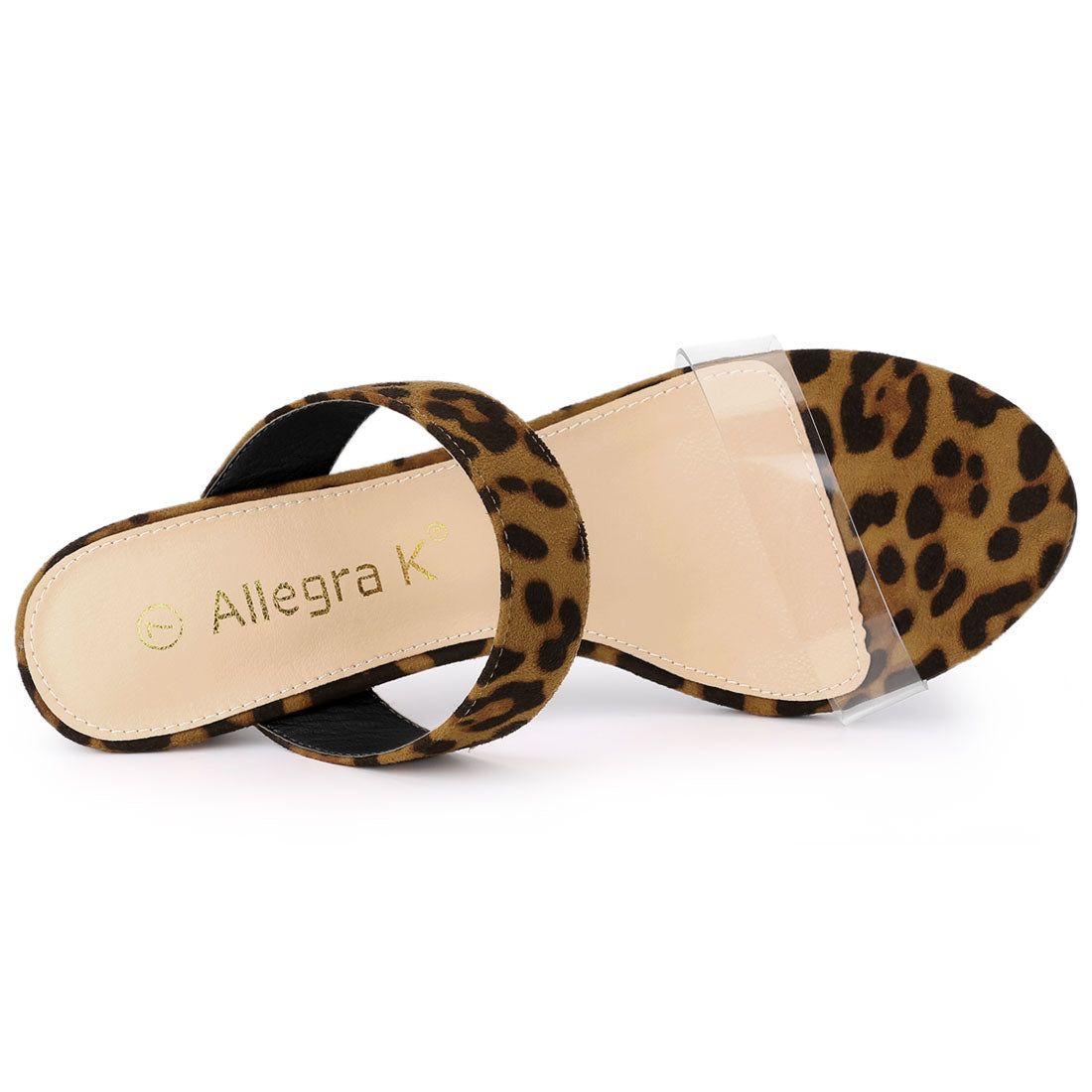 Sandalias de tacón de aguja con tiras transparentes para mujer