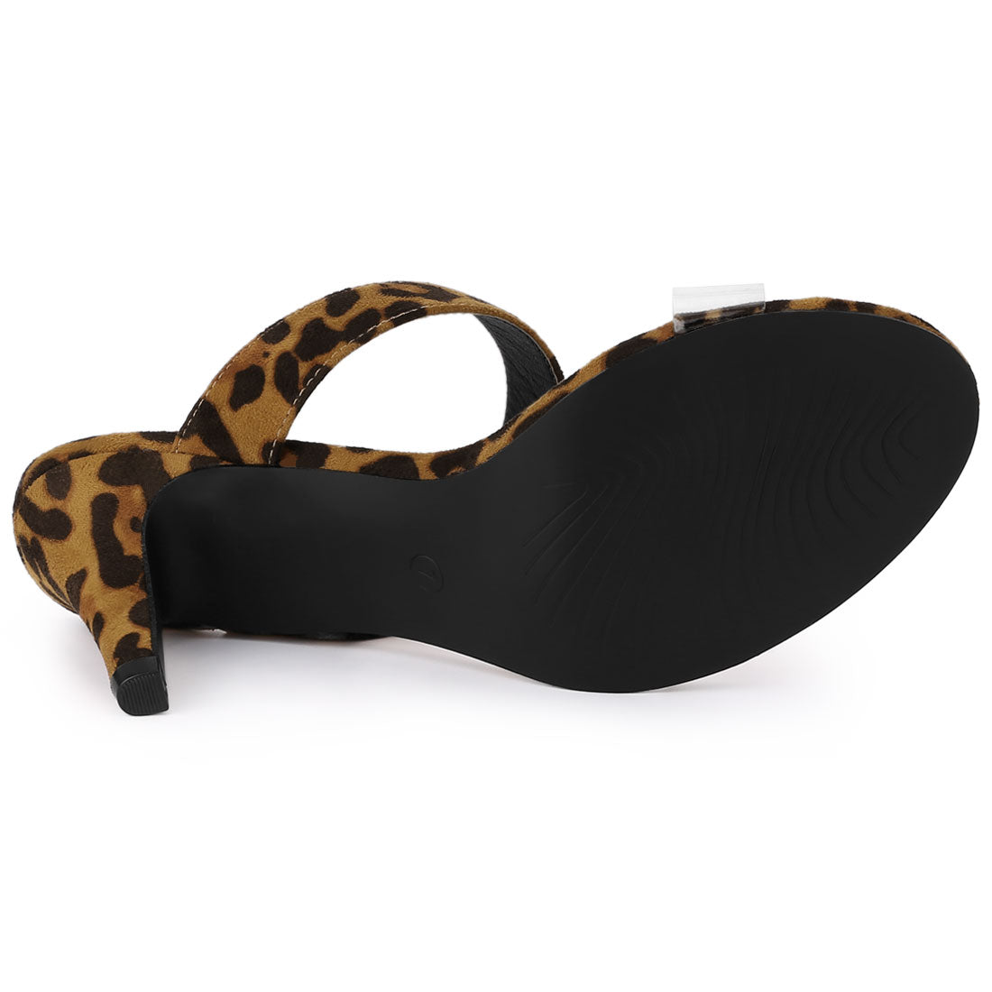 Sandalias de tacón de aguja con tiras transparentes para mujer