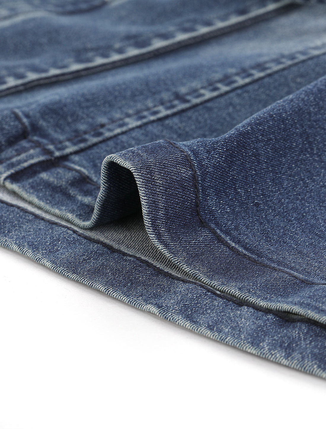 Women's Plus Size Denim Jacket Stretch Stand Collar Zip Drawstring Jean Jacket