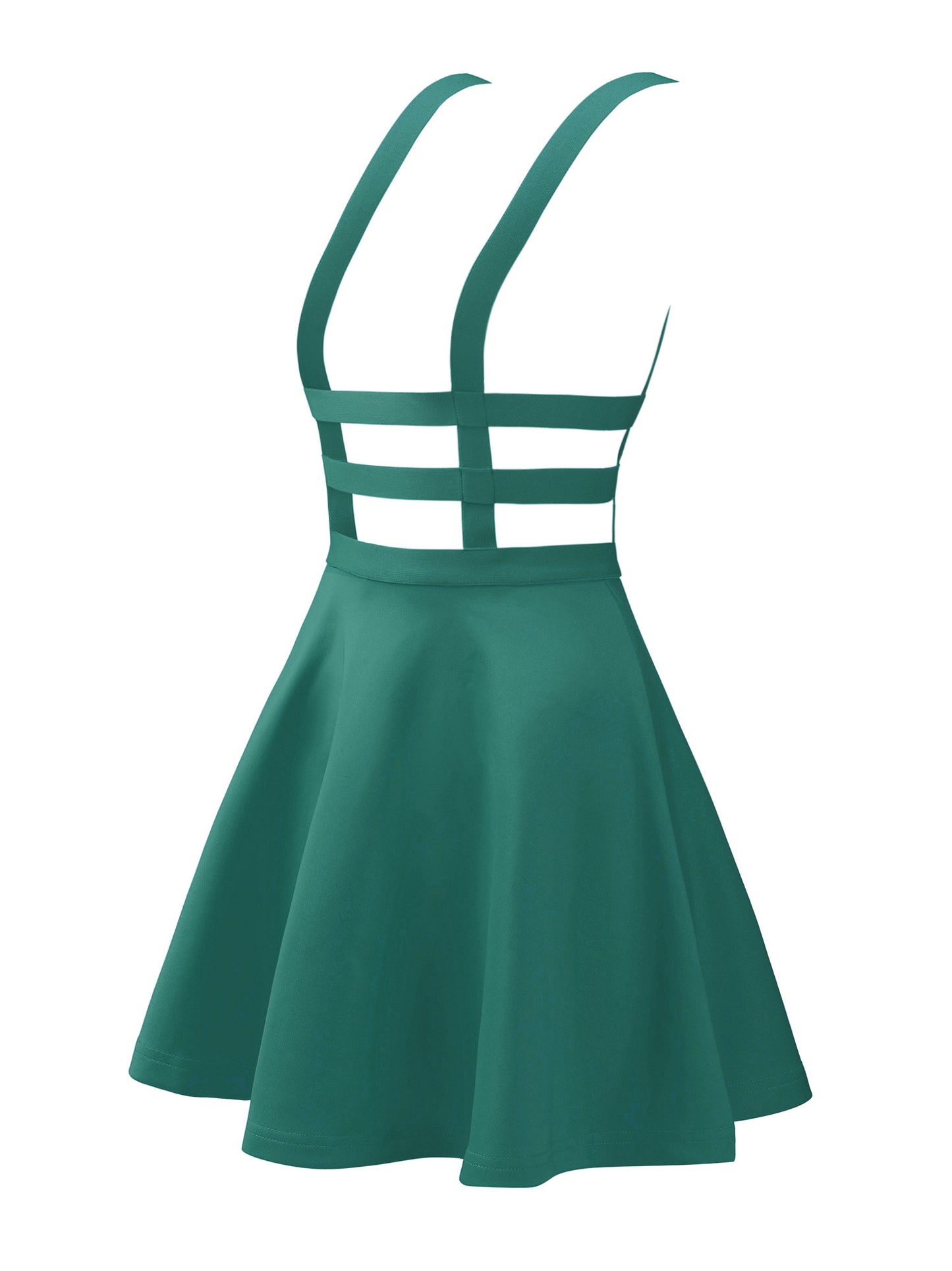 Women's Pleated Overall Summer Elastic Waist Kawaii A-Line Braces Suspender Skirt